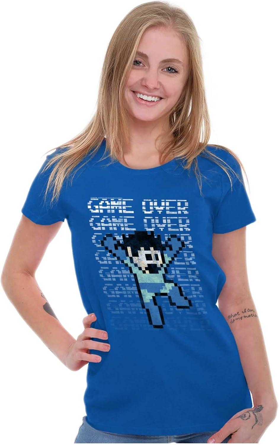 imageMega Man Retro 90s 8bit Video Game Womens Slim Fit Graphic TeeRoyal