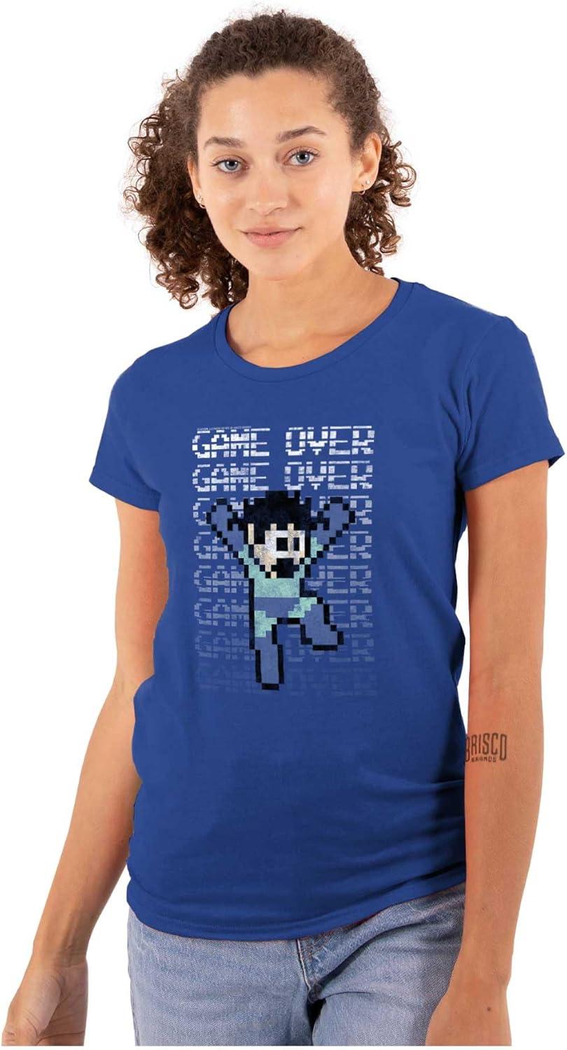 imageMega Man Retro 90s 8bit Video Game Womens Slim Fit Graphic TeeRoyal