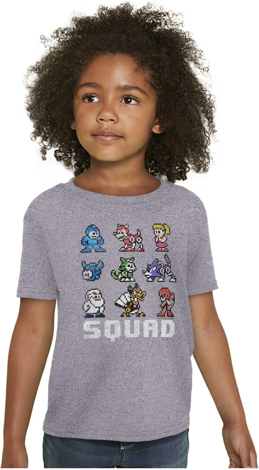 imageMega Man Squad Goals Game Characters Crewneck T Shirts Boy GirlSport Grey