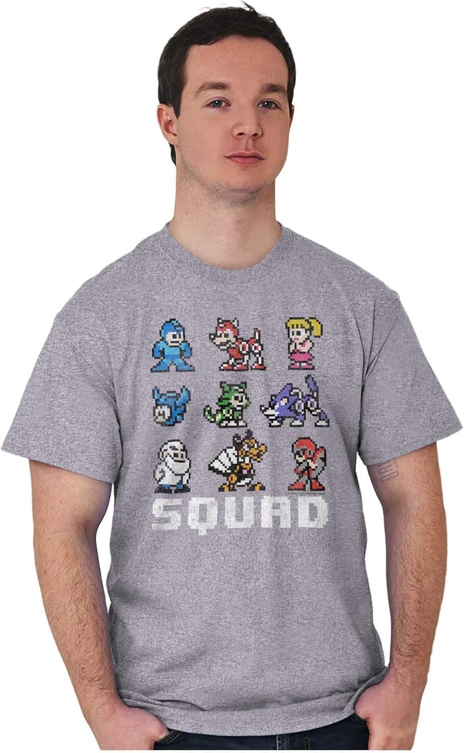 imageMega Man Squad Goals Game Characters Graphic T Shirt Men or WomenSport Grey