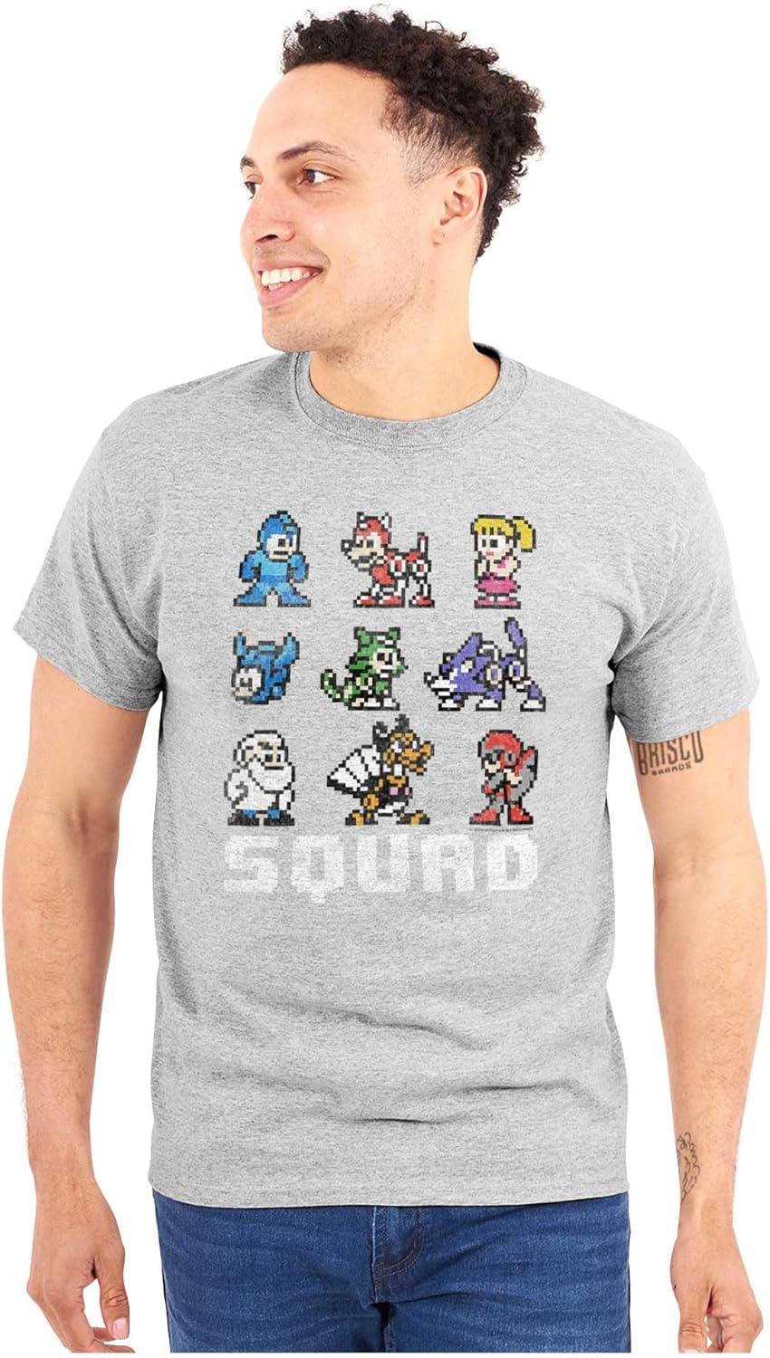 imageMega Man Squad Goals Game Characters Graphic T Shirt Men or WomenSport Grey