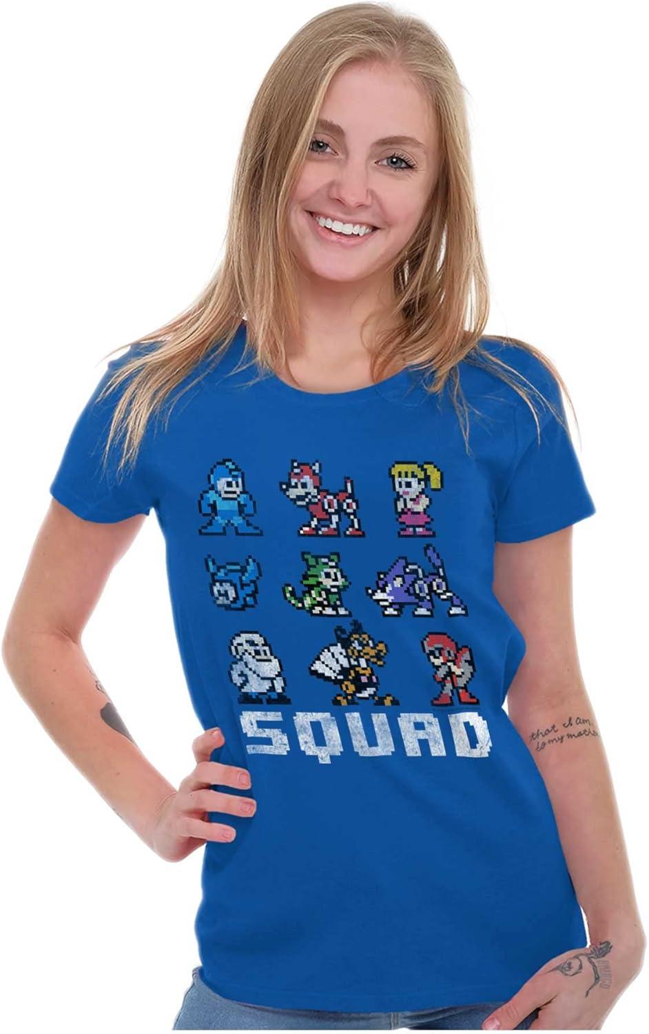 imageMega Man Squad Goals Game Characters Womens Slim Fit Graphic TeeRoyal