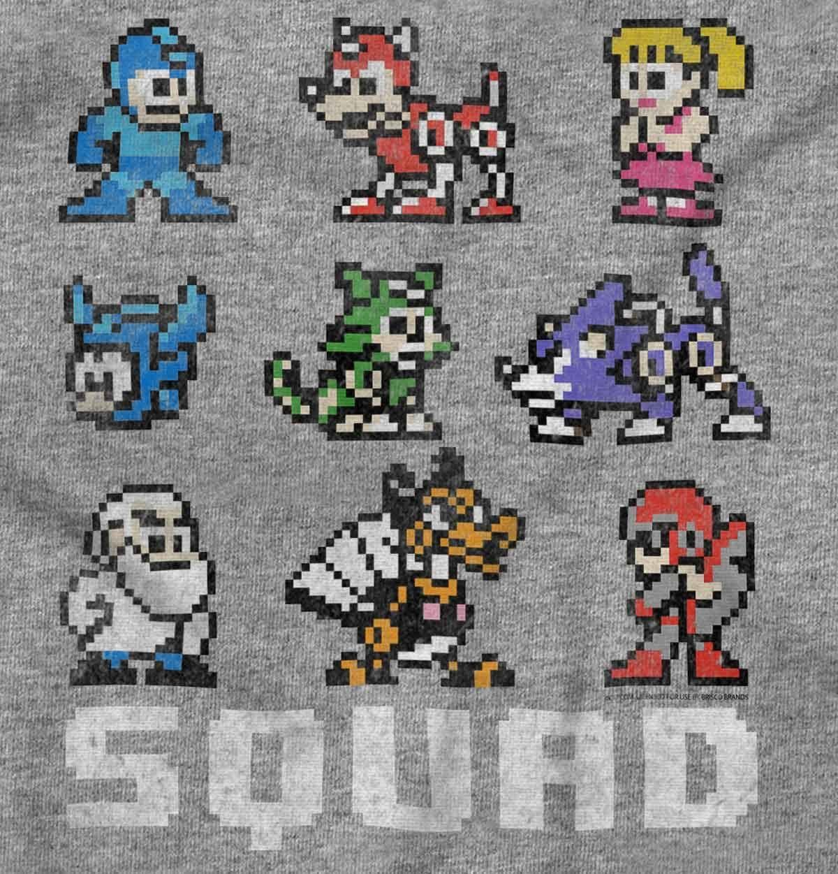 imageMega Man Squad Goals Game Characters Womens Slim Fit Graphic TeeSport Grey