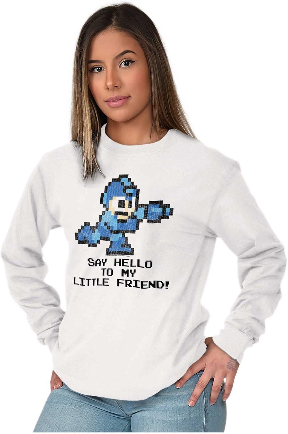 imageMega Man Video Game 8bit Gaming Nerd Long Sleeve Tshirt Men WomenWhite