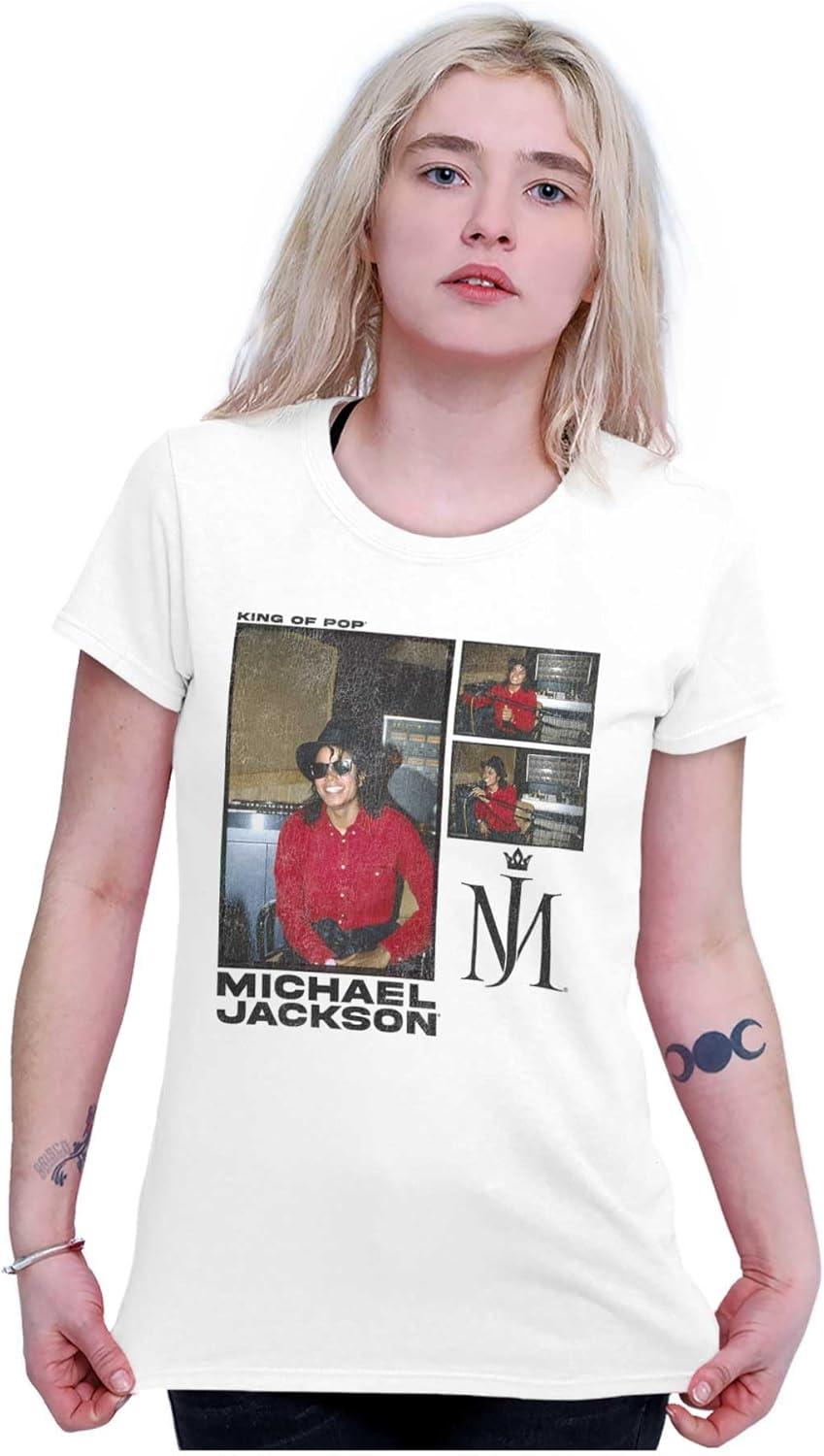 imageMichael Jackson Pop Studio Session Womens Slim Fit Graphic TeeWhite