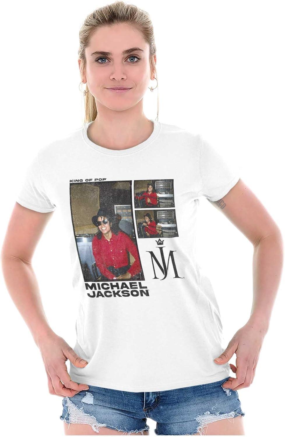 imageMichael Jackson Pop Studio Session Womens Slim Fit Graphic TeeWhite