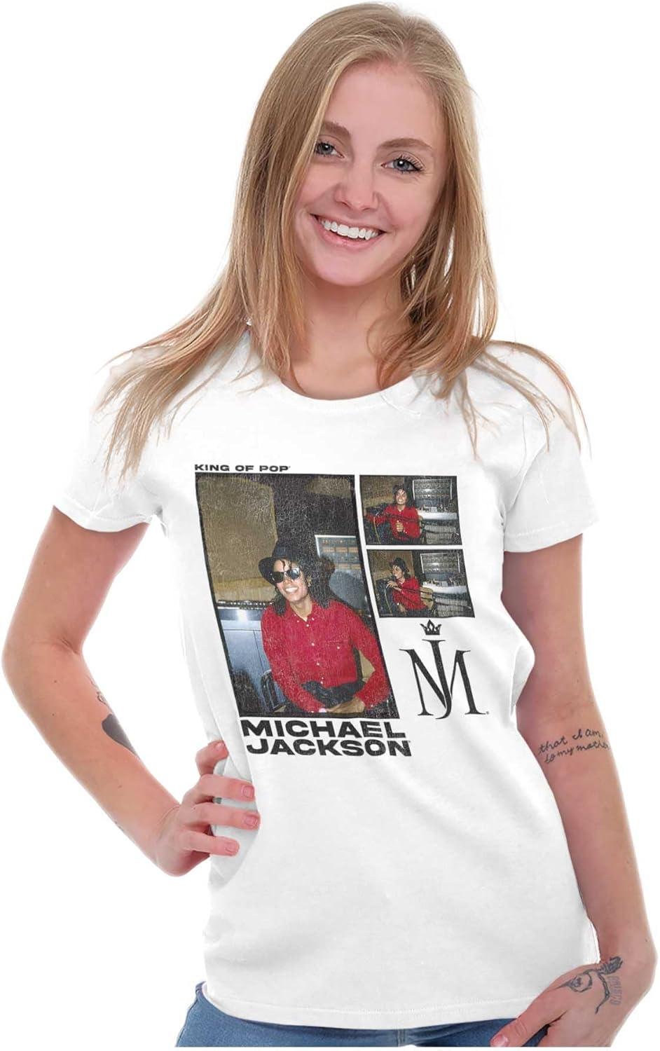 imageMichael Jackson Pop Studio Session Womens Slim Fit Graphic TeeWhite