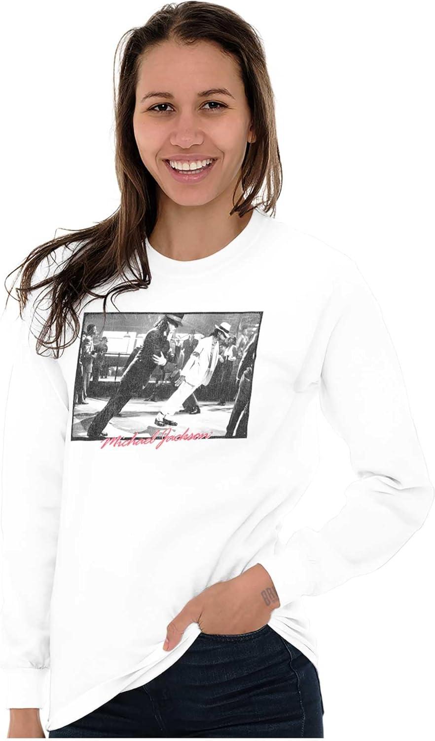 imageMichael Jackson Smooth Criminal Lean Long Sleeve Tshirt Men WomenWhite
