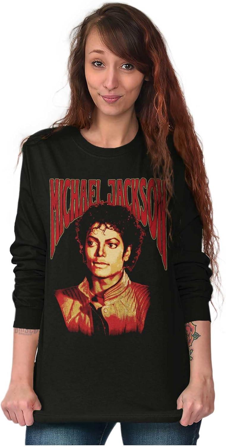 imageMichael Jackson Thriller Pop Portait Long Sleeve Tshirt Men WomenBlack