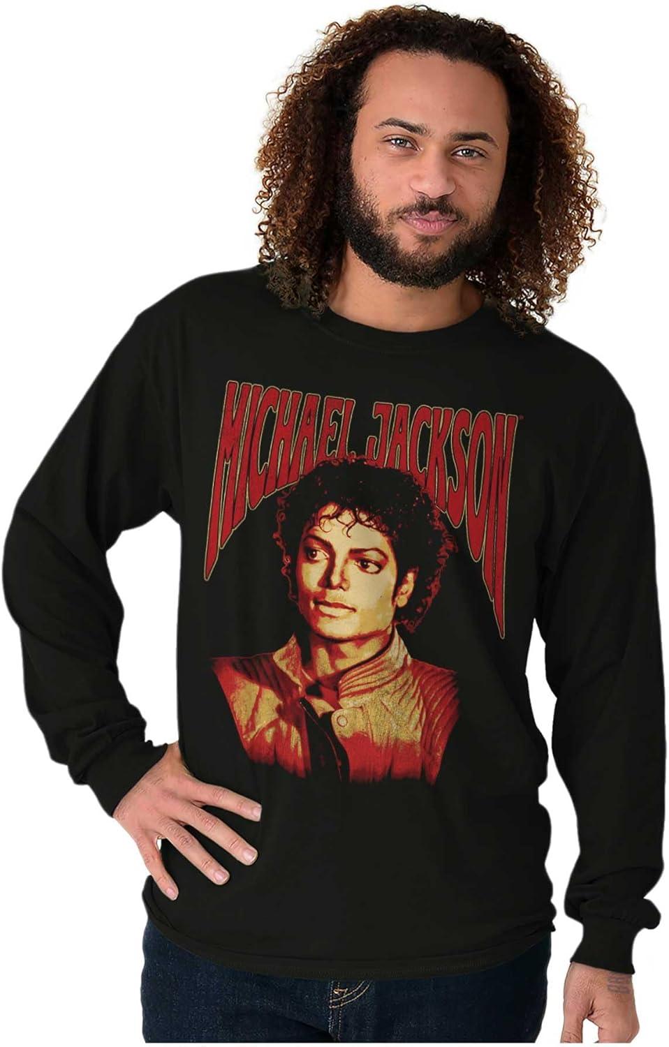 imageMichael Jackson Thriller Pop Portait Long Sleeve Tshirt Men WomenBlack