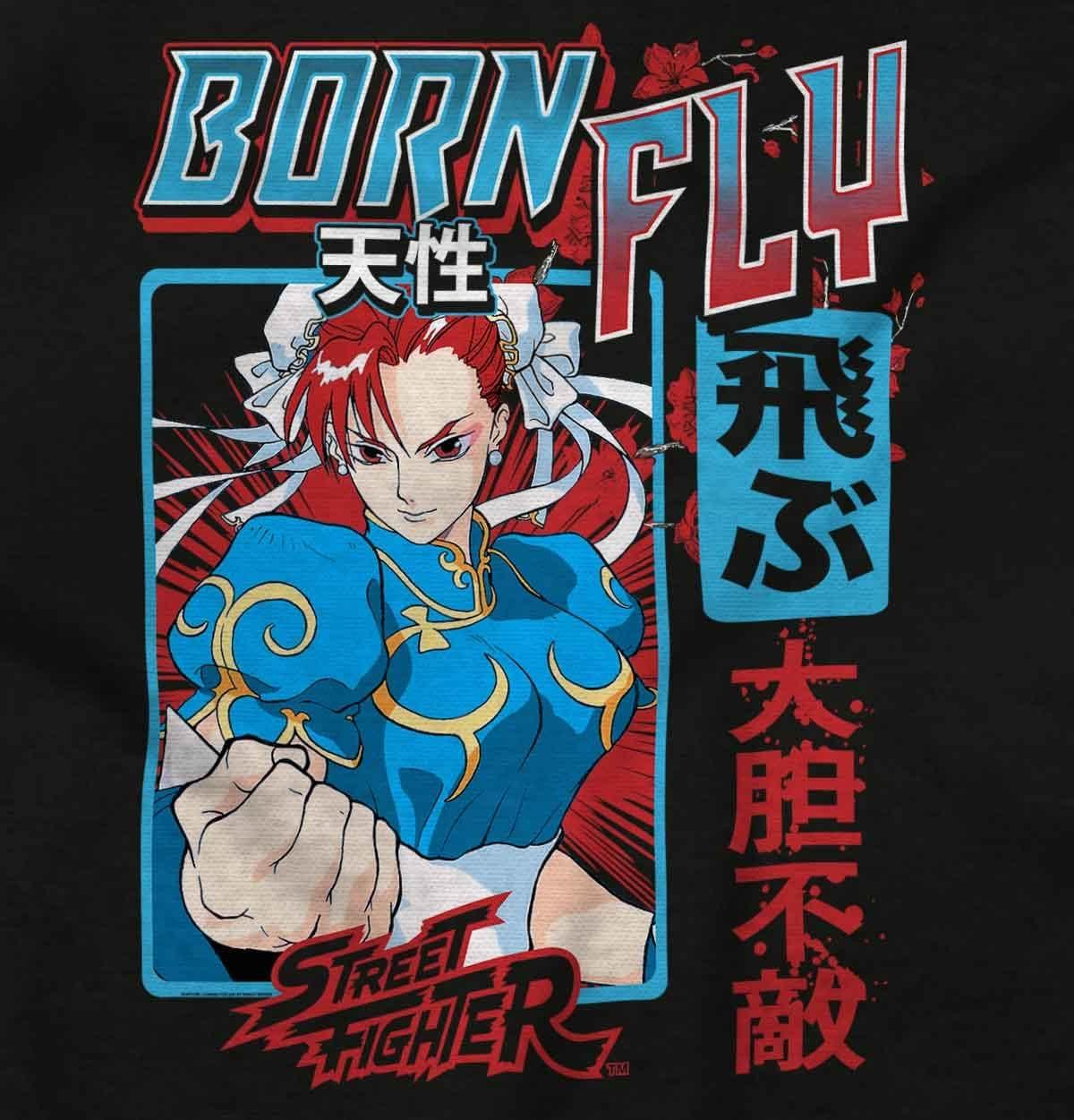 imageStreet Fighter Chun Li Born Fly Graphic T Shirt Men or WomenBlack