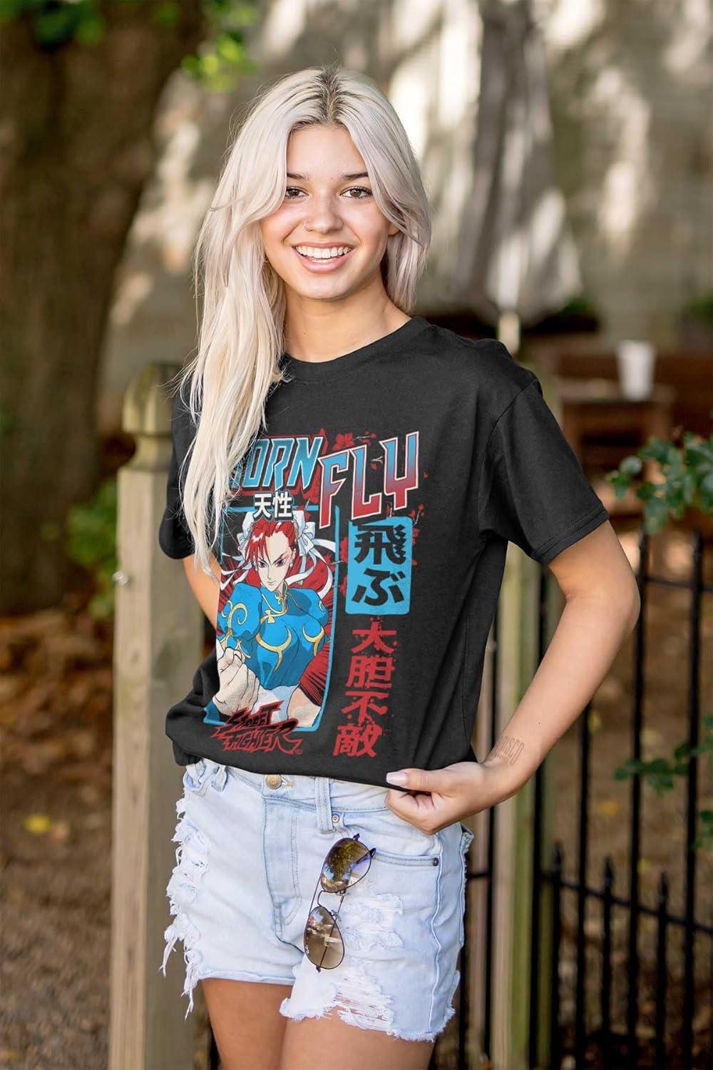 imageStreet Fighter Chun Li Born Fly Graphic T Shirt Men or WomenBlack