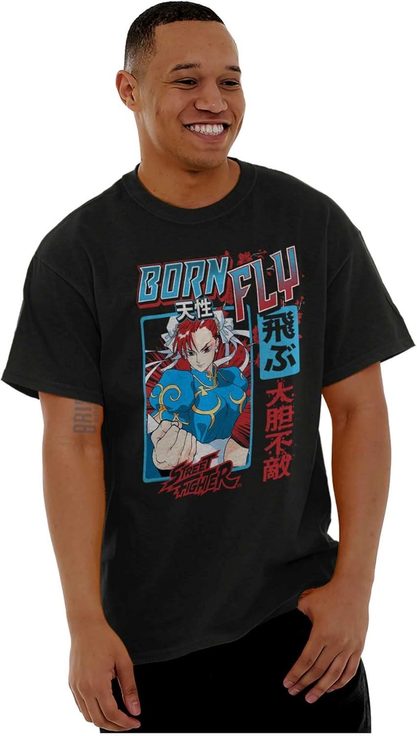 imageStreet Fighter Chun Li Born Fly Graphic T Shirt Men or WomenBlack
