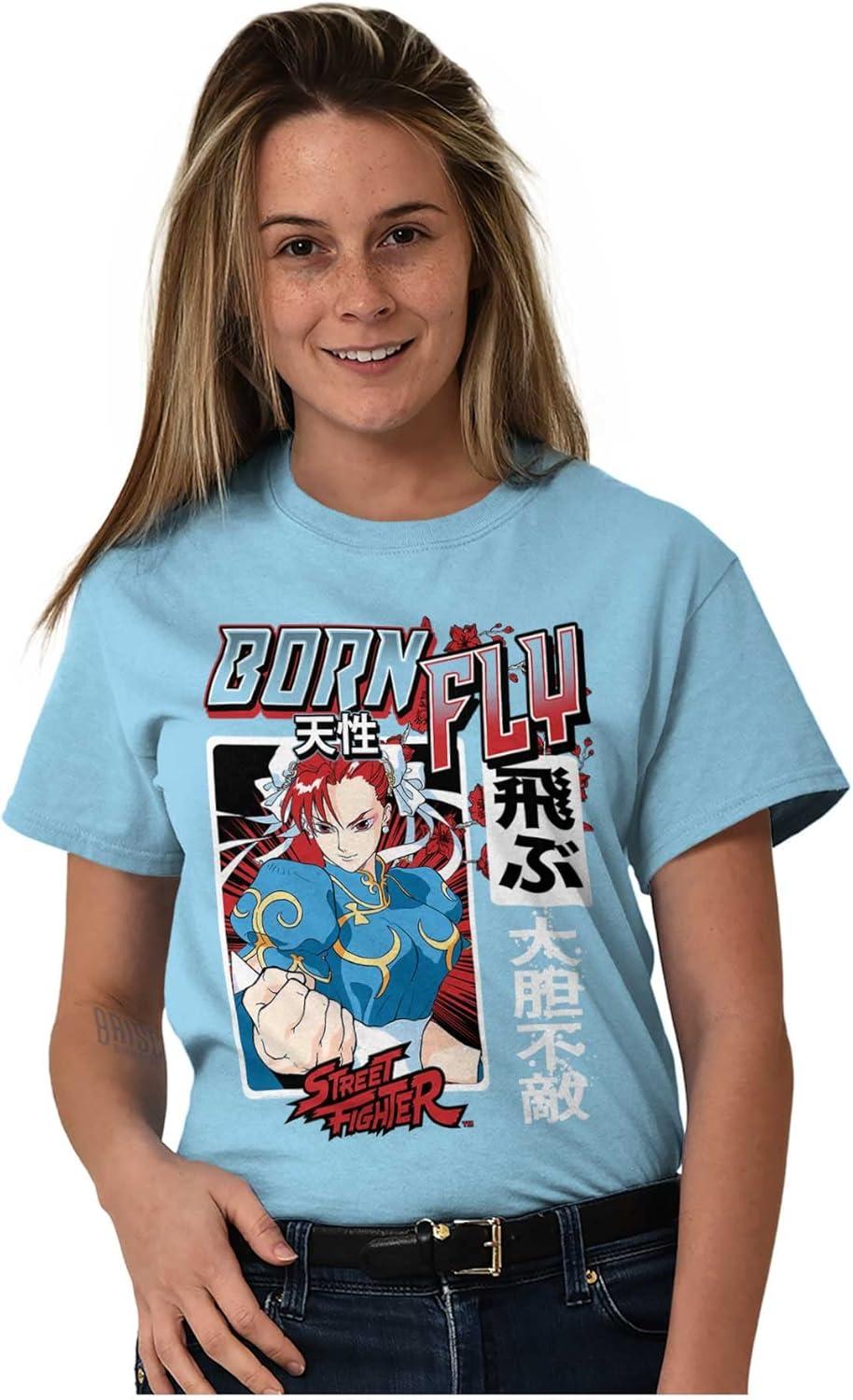 imageStreet Fighter Chun Li Born Fly Graphic T Shirt Men or WomenSky