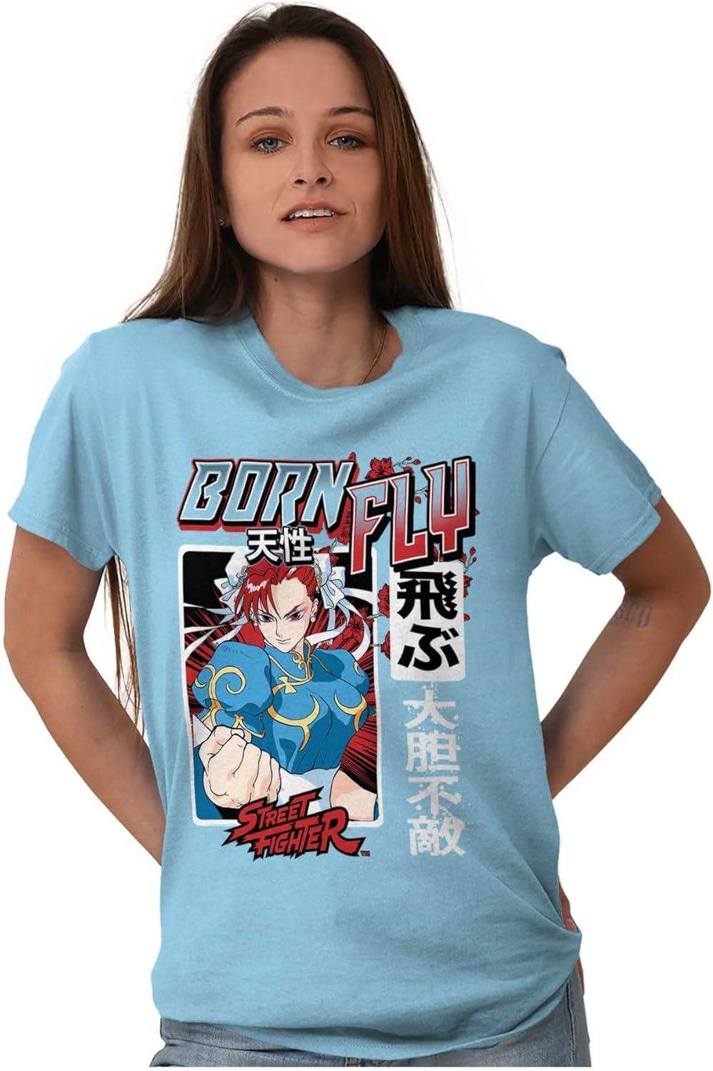 imageStreet Fighter Chun Li Born Fly Graphic T Shirt Men or WomenSky