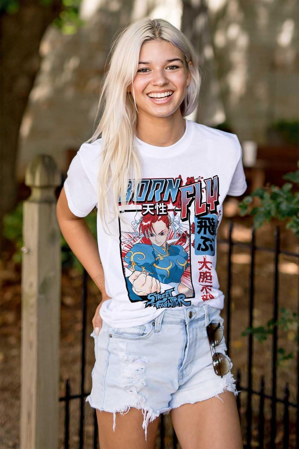 imageStreet Fighter Chun Li Born Fly Graphic T Shirt Men or WomenWhite