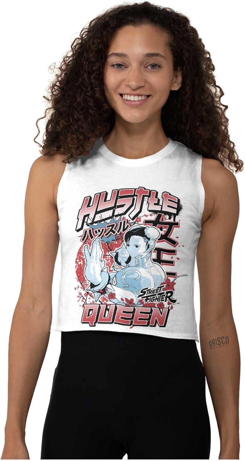 imageStreet Fighter Chun Li Hustle Queen Womens Basic Cropped Tank TopWhite