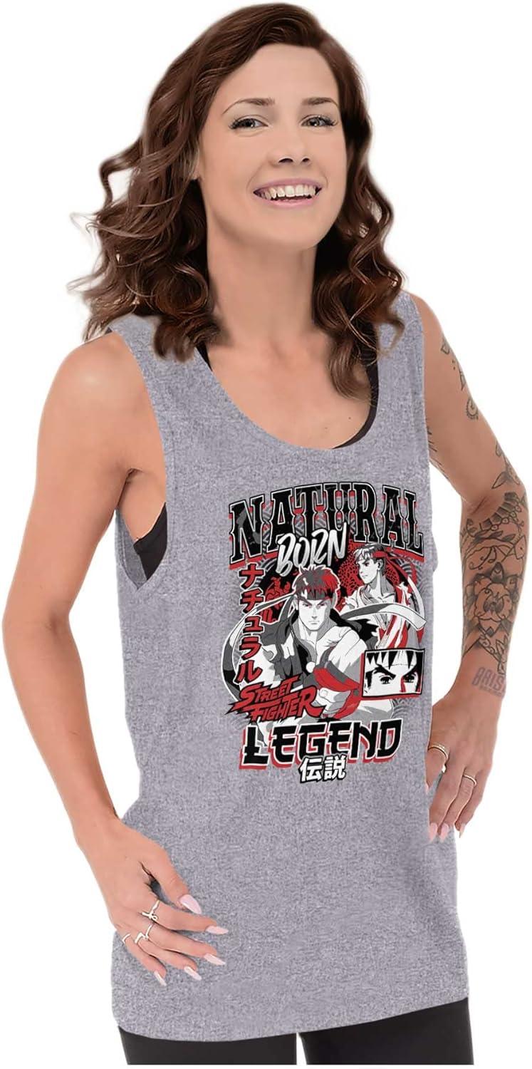 imageStreet Fighter Natural Born Legend Tank Top T Shirts Men WomenSport Grey