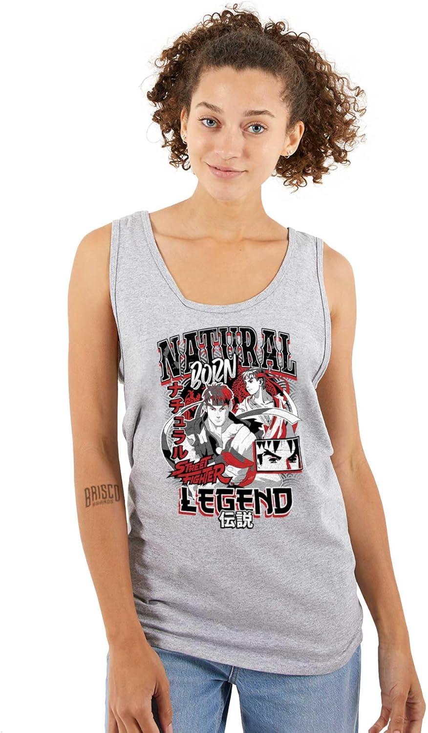 imageStreet Fighter Natural Born Legend Tank Top T Shirts Men WomenSport Grey