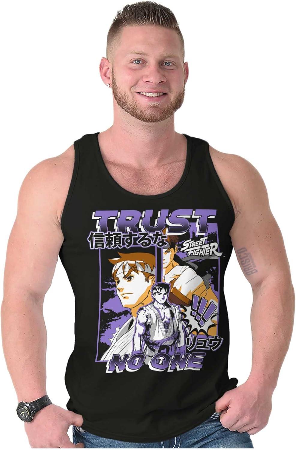 imageStreet Fighter Ryu Trust No One Tank Top T Shirts Men WomenBlack