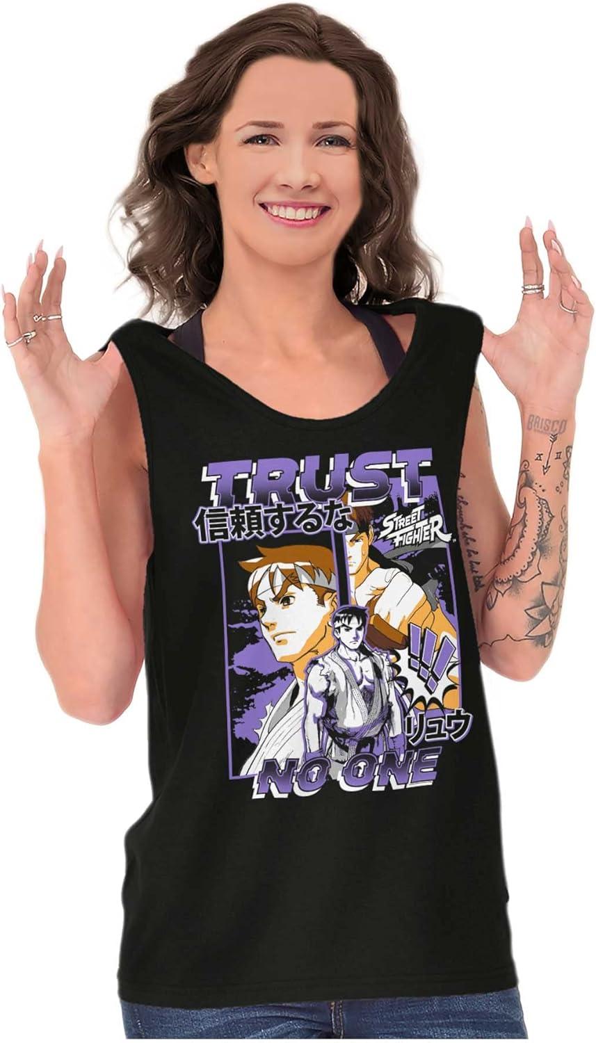 imageStreet Fighter Ryu Trust No One Tank Top T Shirts Men WomenBlack