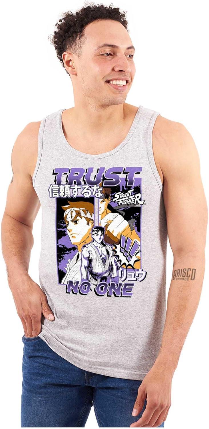 imageStreet Fighter Ryu Trust No One Tank Top T Shirts Men WomenSport Grey