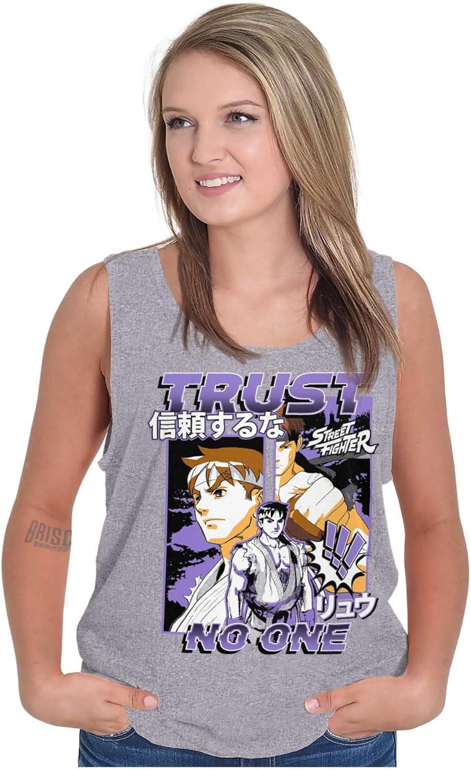 imageStreet Fighter Ryu Trust No One Tank Top T Shirts Men WomenSport Grey