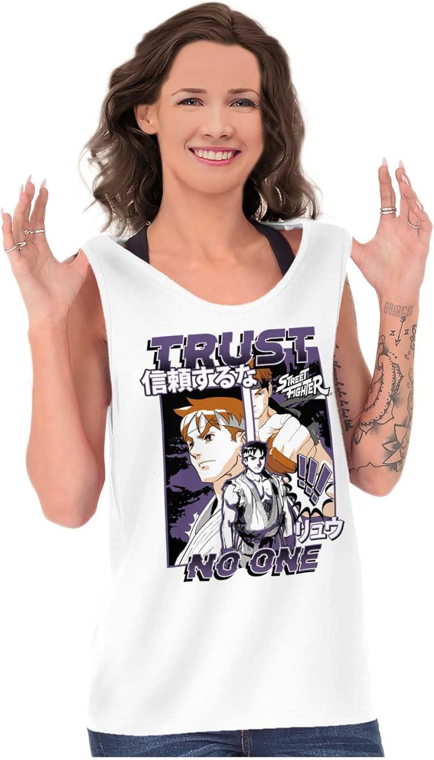 imageStreet Fighter Ryu Trust No One Tank Top T Shirts Men WomenWhite