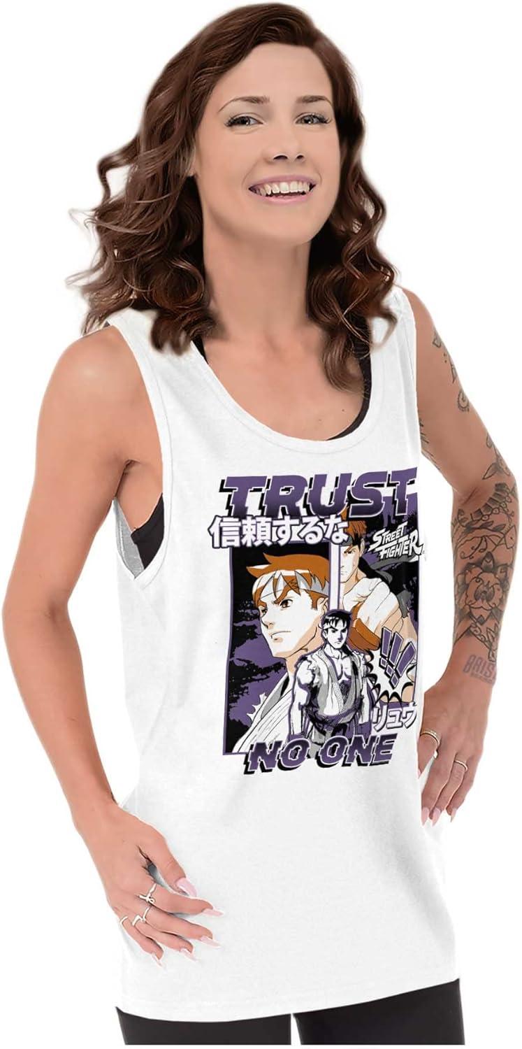 imageStreet Fighter Ryu Trust No One Tank Top T Shirts Men WomenWhite