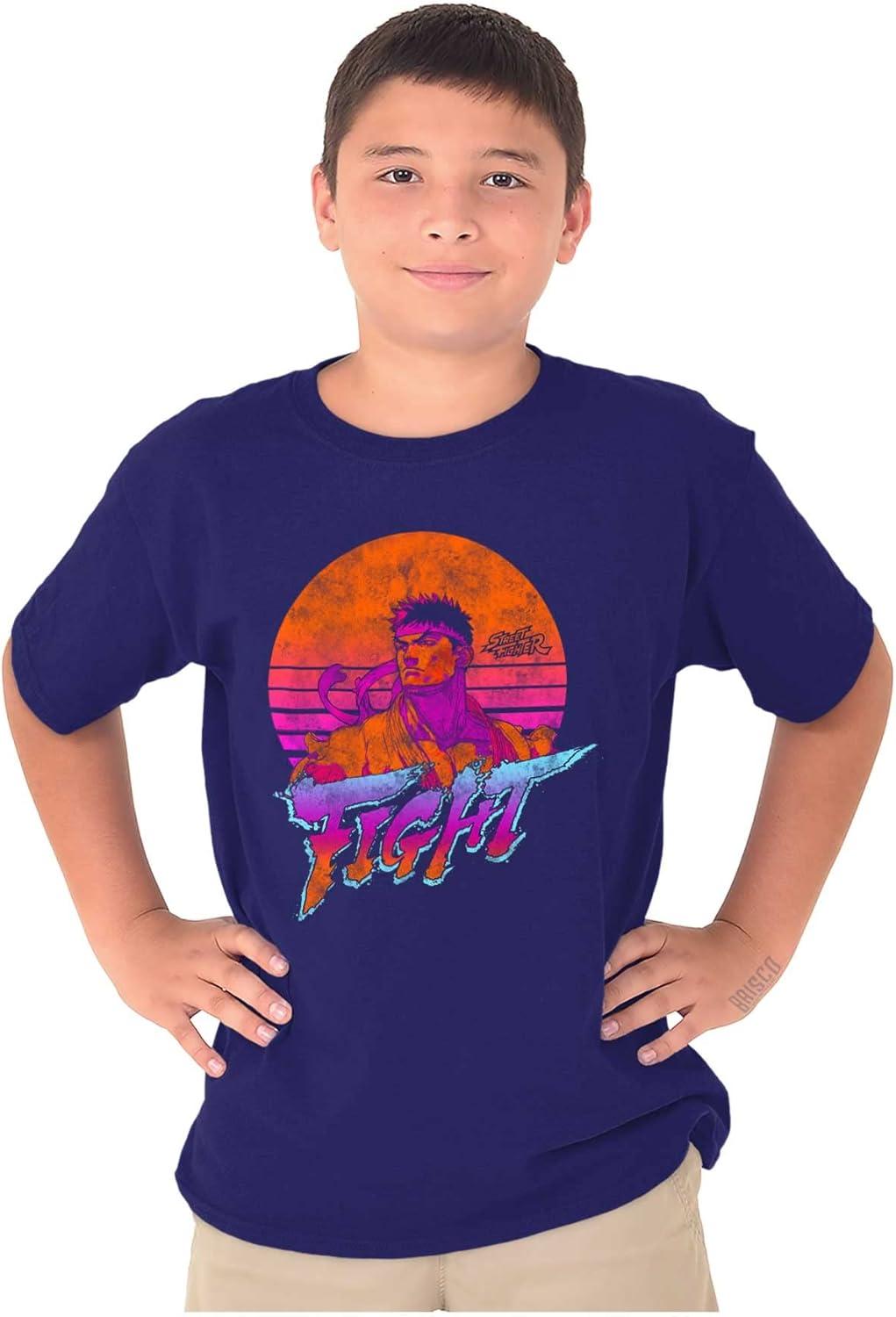 imageStreet Fighter Vintage Ryu Sunset Crewneck T Shirts Boy GirlPurple