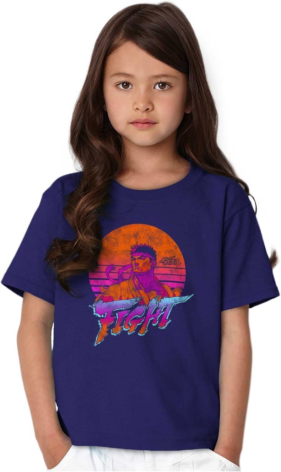 imageStreet Fighter Vintage Ryu Sunset Crewneck T Shirts Boy GirlPurple
