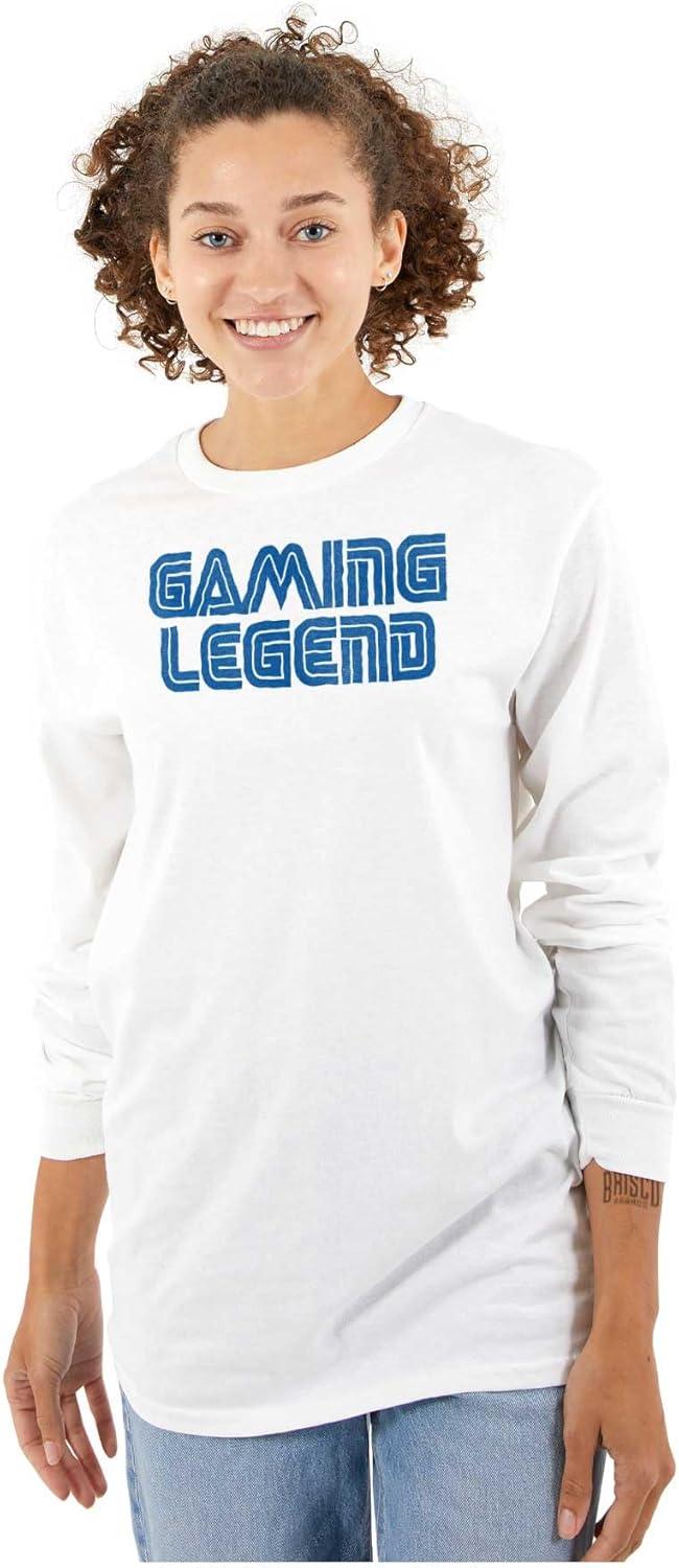 imageVintage Video Gaming Legend Retro Long Sleeve Tshirt Men WomenWhite
