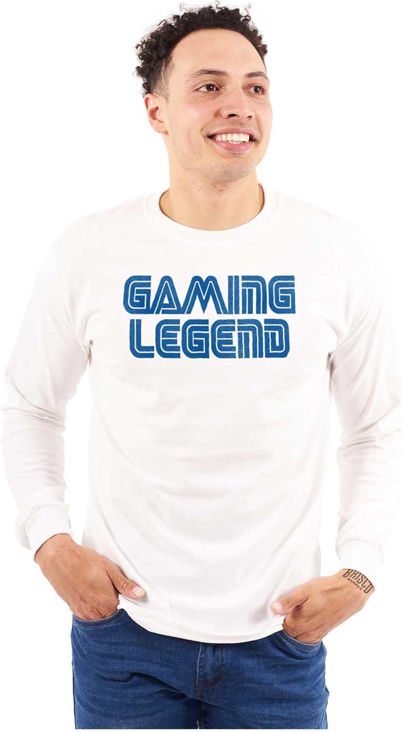 imageVintage Video Gaming Legend Retro Long Sleeve Tshirt Men WomenWhite
