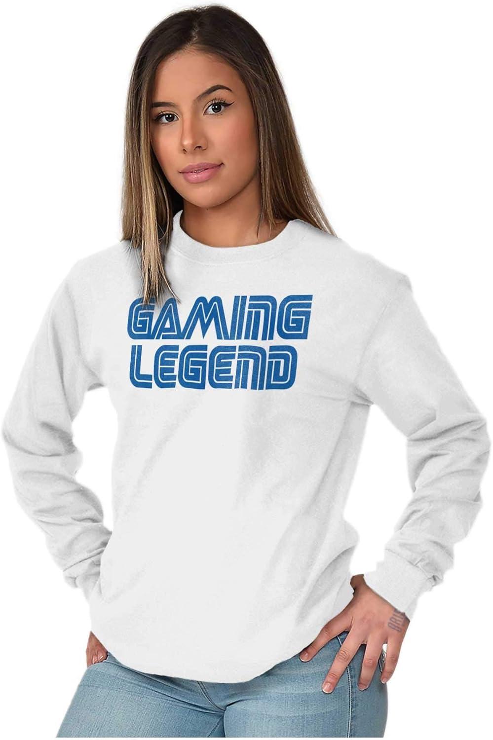 imageVintage Video Gaming Legend Retro Long Sleeve Tshirt Men WomenWhite
