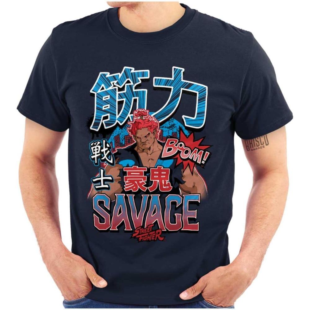 imageBrisco Brands Kanji Street Fighter Savage Akuma Mens Graphic T Shirt TeesNavy