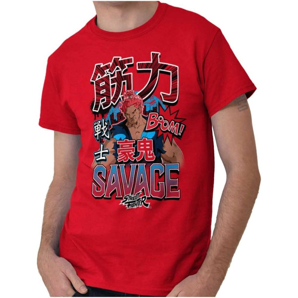 imageBrisco Brands Kanji Street Fighter Savage Akuma Mens Graphic T Shirt TeesRed