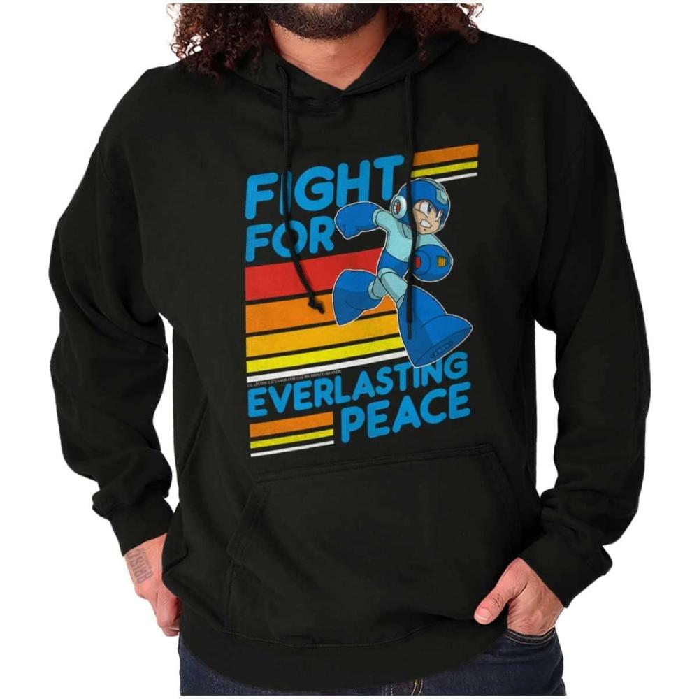 imageBrisco Brands Mega Man 90s Gamer Anime Character Hoodie Sweatshirt Women MenBlack