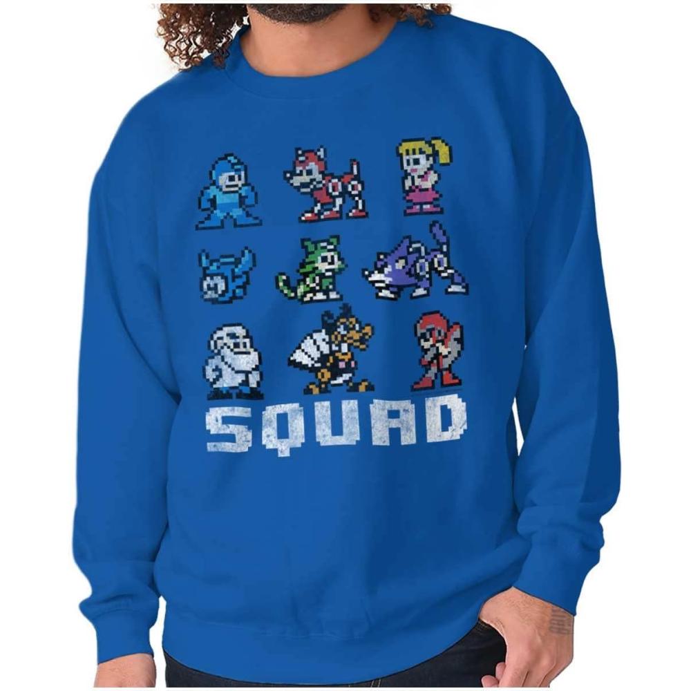 imageBrisco Brands Mega Man Squad Goals Game Characters Sweatshirt for Men or WomenRoyal