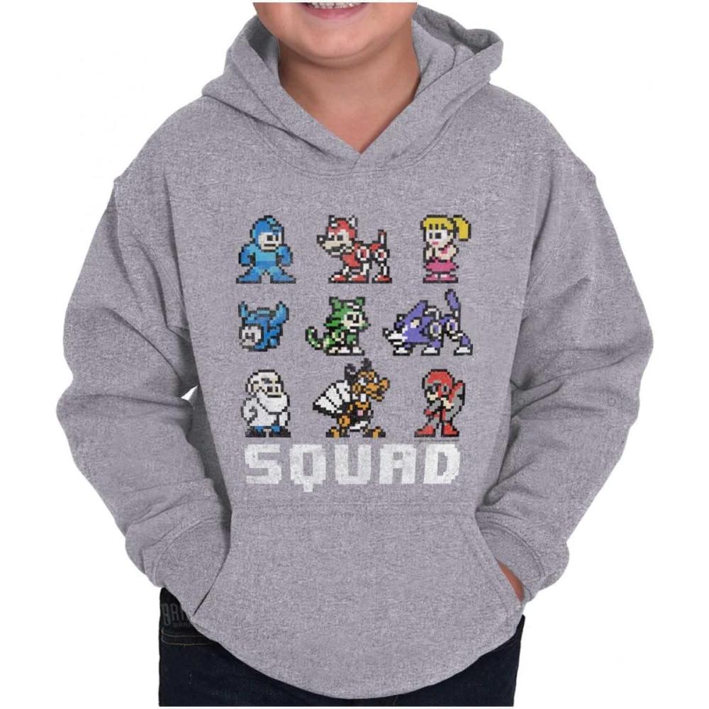 imageBrisco Brands Mega Man Squad Goals Game Characters Youth Hoodie Boy GirlSport Grey