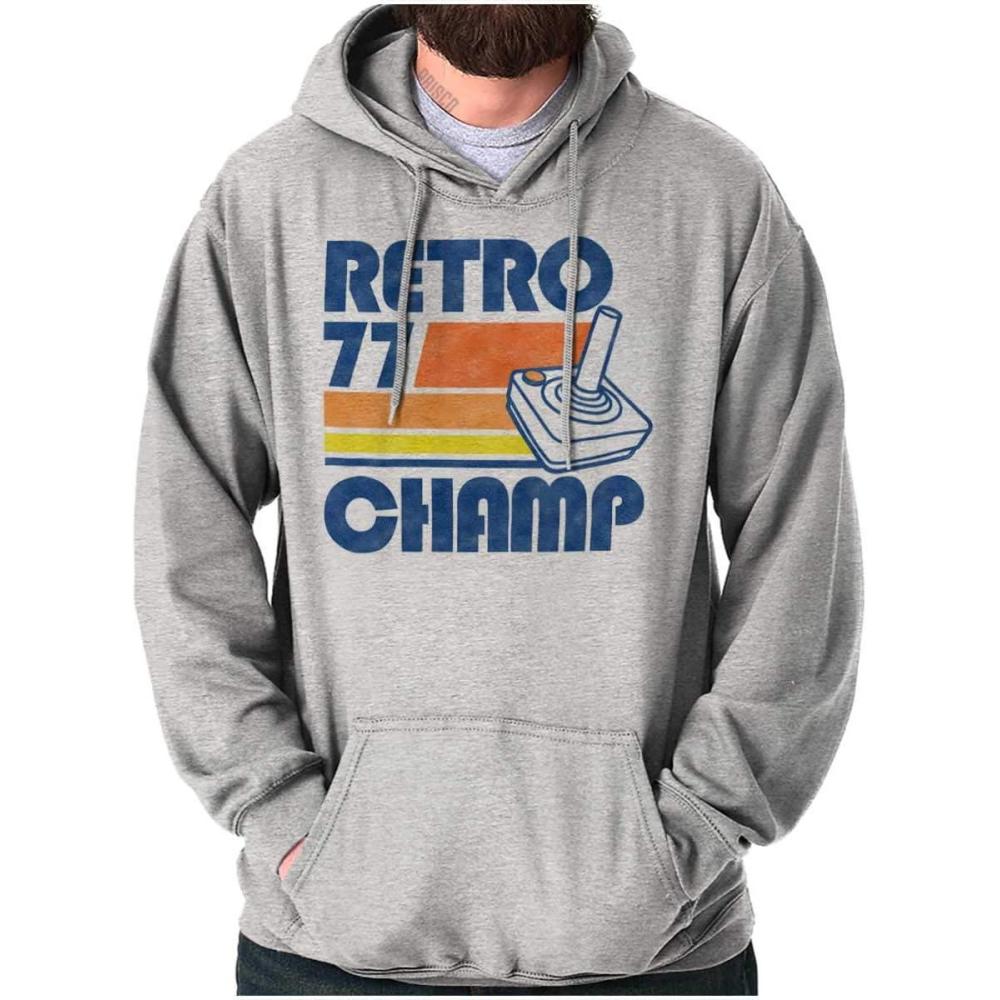 imageBrisco Brands Retro 77 Old School Video Gamer Hoodie Sweatshirt Women MenSport Grey