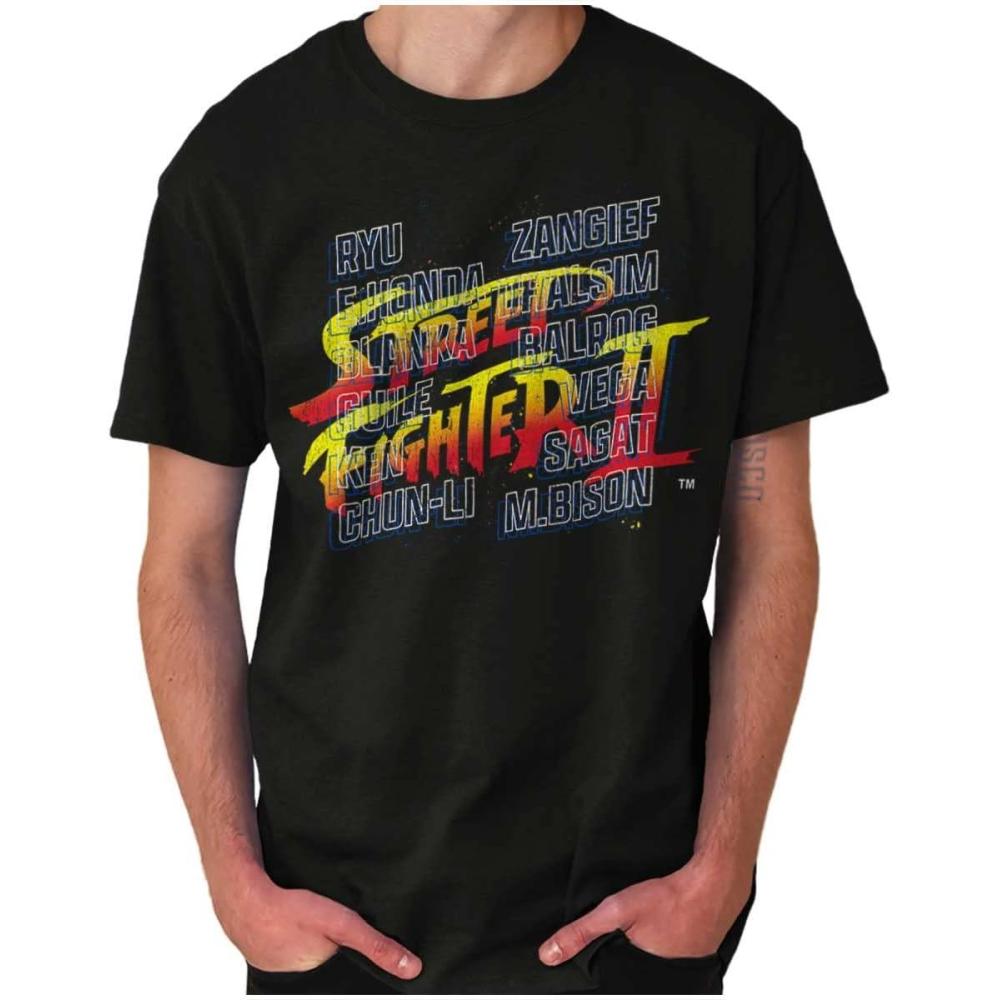 imageBrisco Brands Street Fighter 2 Logo Video Gamer Graphic T Shirt Men or WomenBlack