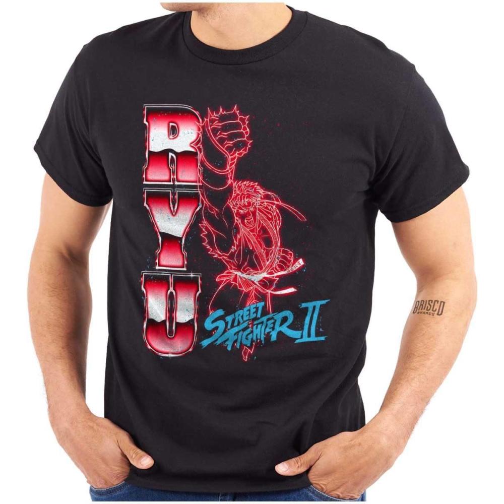 imageBrisco Brands Street Fighter 90s Arcade Gamer Ryu Graphic T Shirt Men or WomenBlack