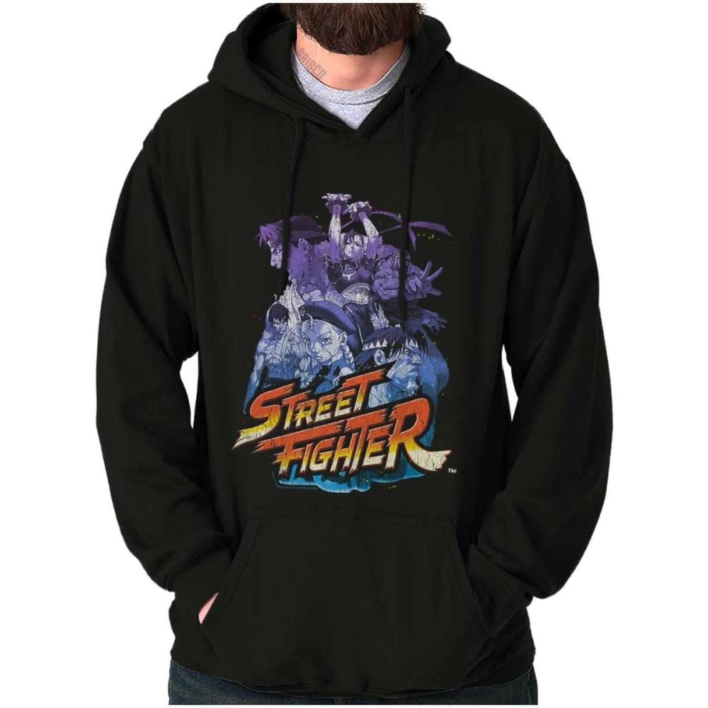 imageBrisco Brands Street Fighter 90s Video Gamer Hoodie Sweatshirt Women MenBlack