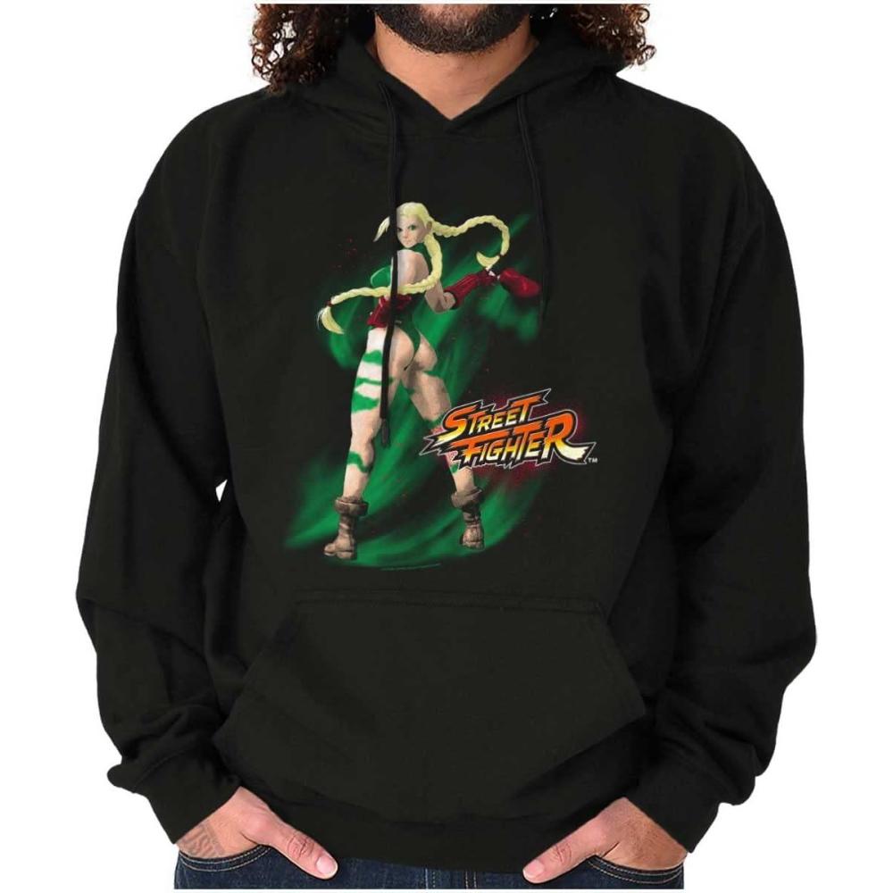 imageBrisco Brands Street Fighter Cammy 90s Video Gamer Hoodie Sweatshirt Women MenBlack
