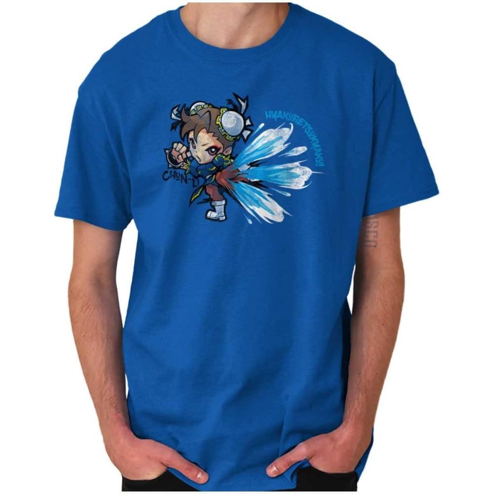imageBrisco Brands Street Fighter ChunLi Lightning Kick Graphic T Shirt Men or WomenRoyal