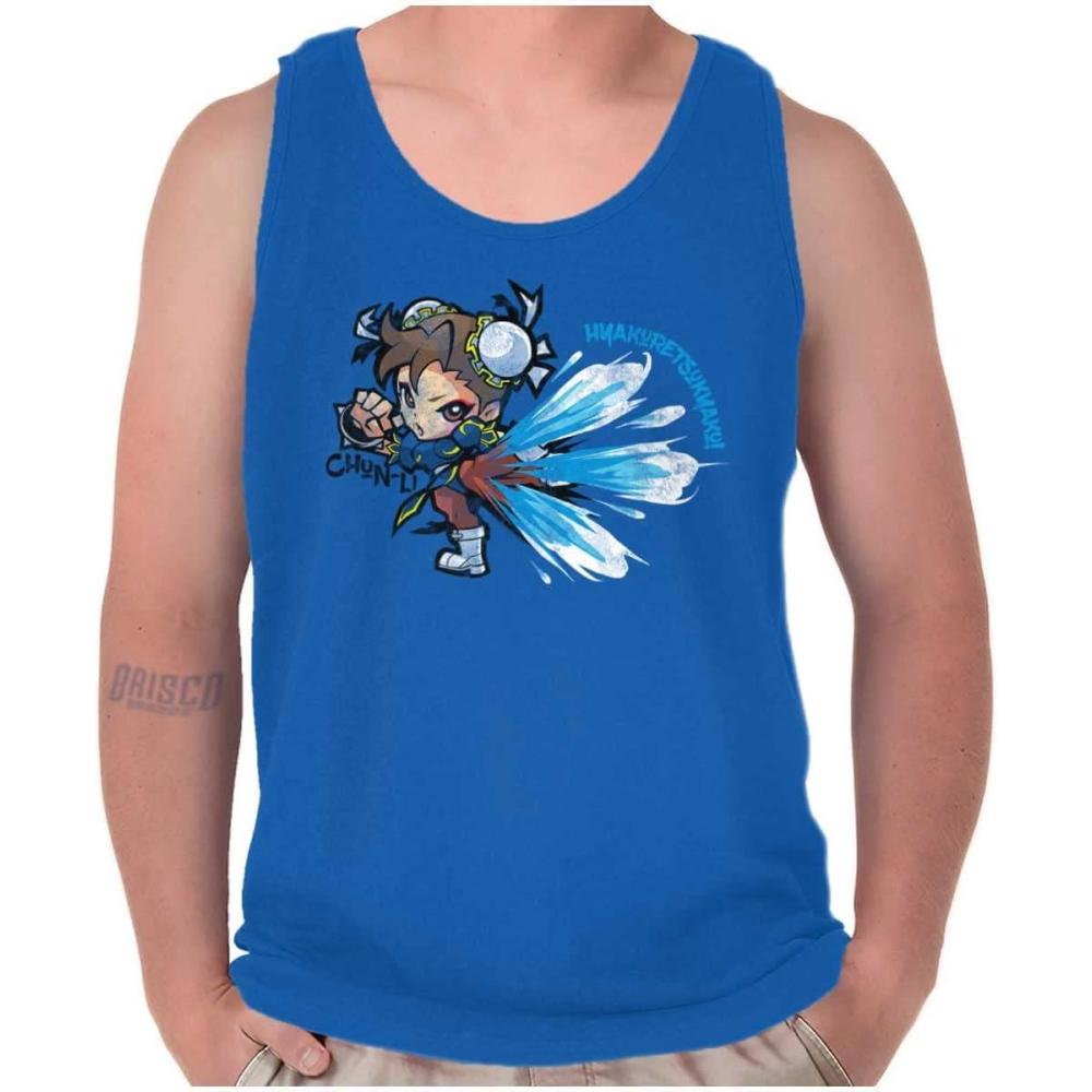 imageBrisco Brands Street Fighter ChunLi Lightning Kick Tank Top T Shirts Men WomenRoyal