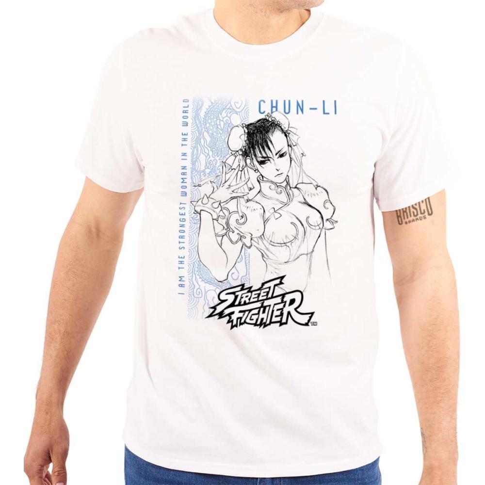 imageBrisco Brands Street Fighter ChunLi Strongest Graphic T Shirt Men or WomenWhite