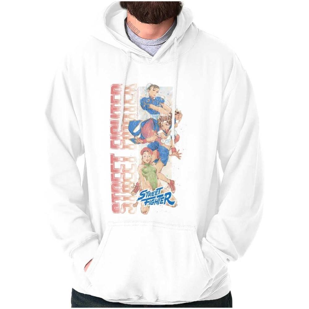 imageBrisco Brands Street Fighter Female Video Gamers Hoodie Sweatshirt Women MenWhite