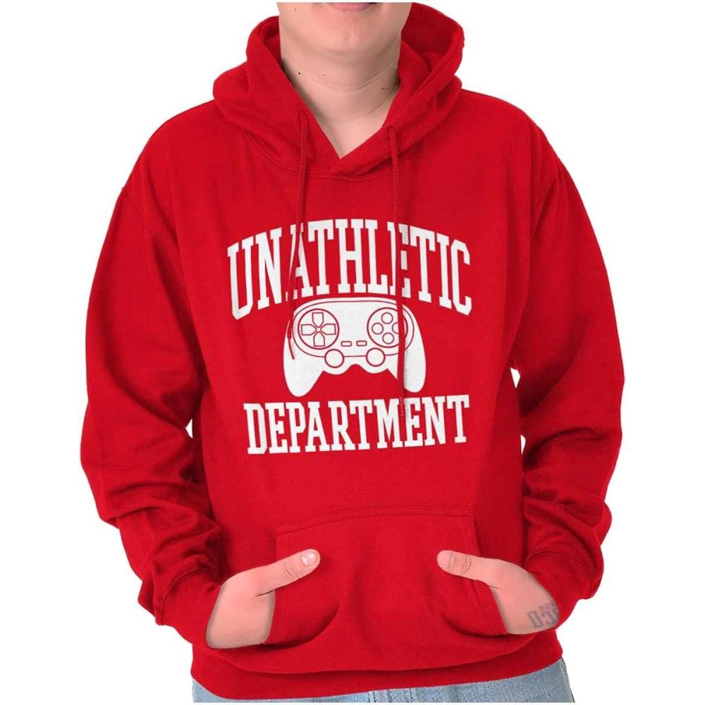 imageBrisco Brands Unathletic Department Video Game Nerd Hoodie Sweatshirt Women MenRed