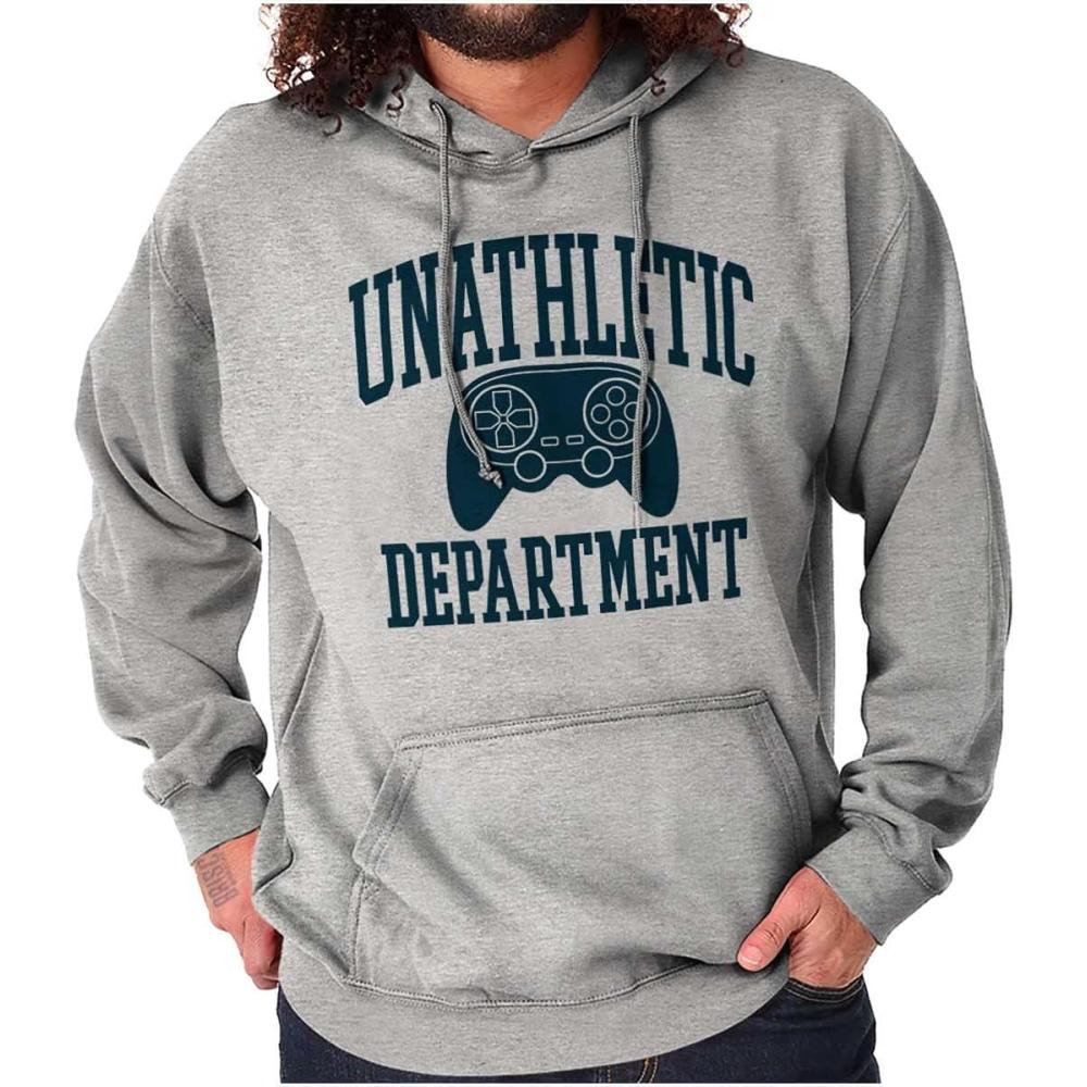 imageBrisco Brands Unathletic Department Video Game Nerd Hoodie Sweatshirt Women MenSport Grey